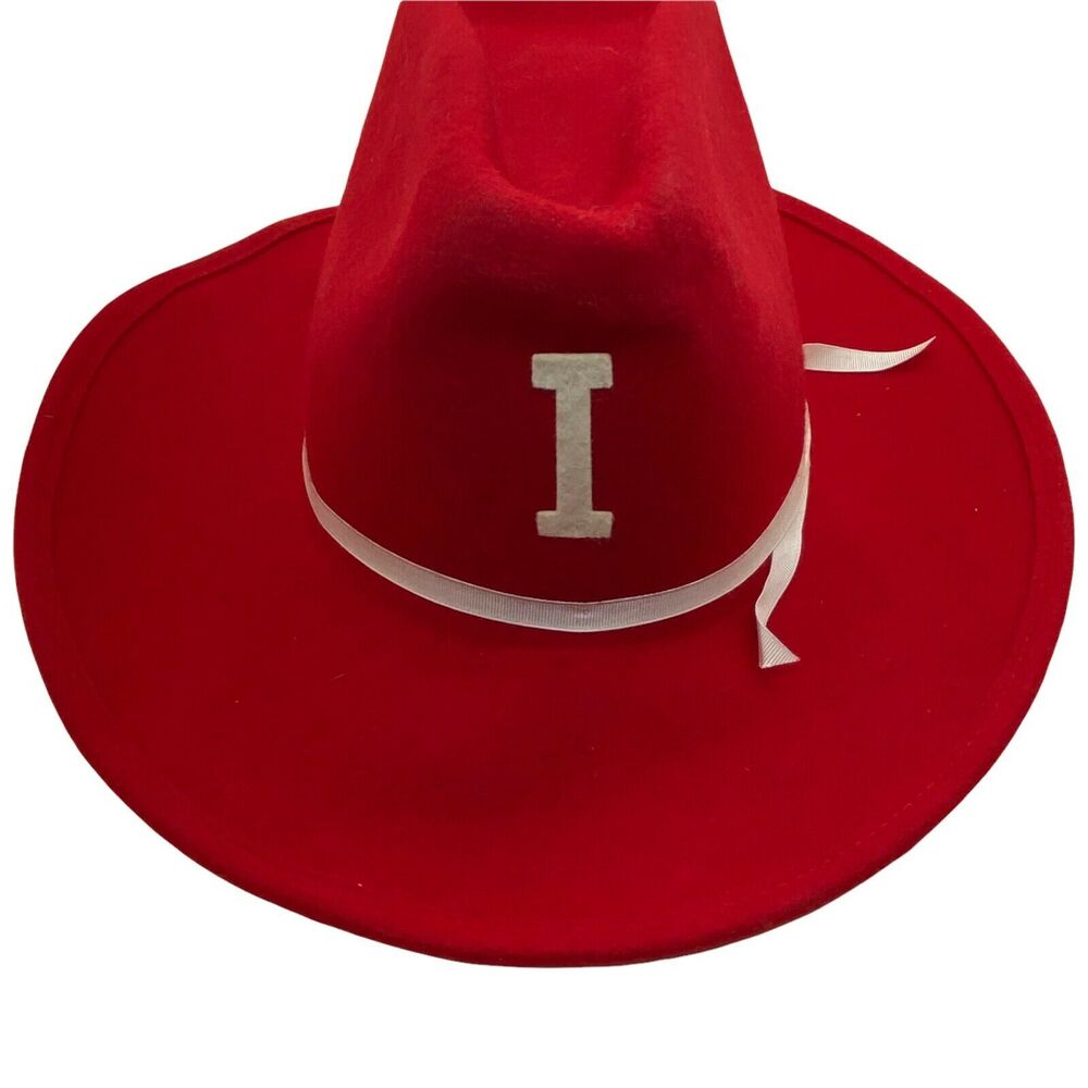 Cowgirl Hat Vintage Rockmount Ranchwear Womens Red Fitted Wide Brim Size 6 7/8